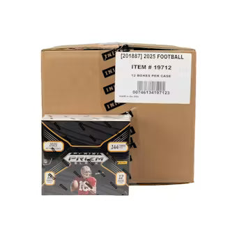 2025 Panini Prizm Black Football Hobby 12 Box Case